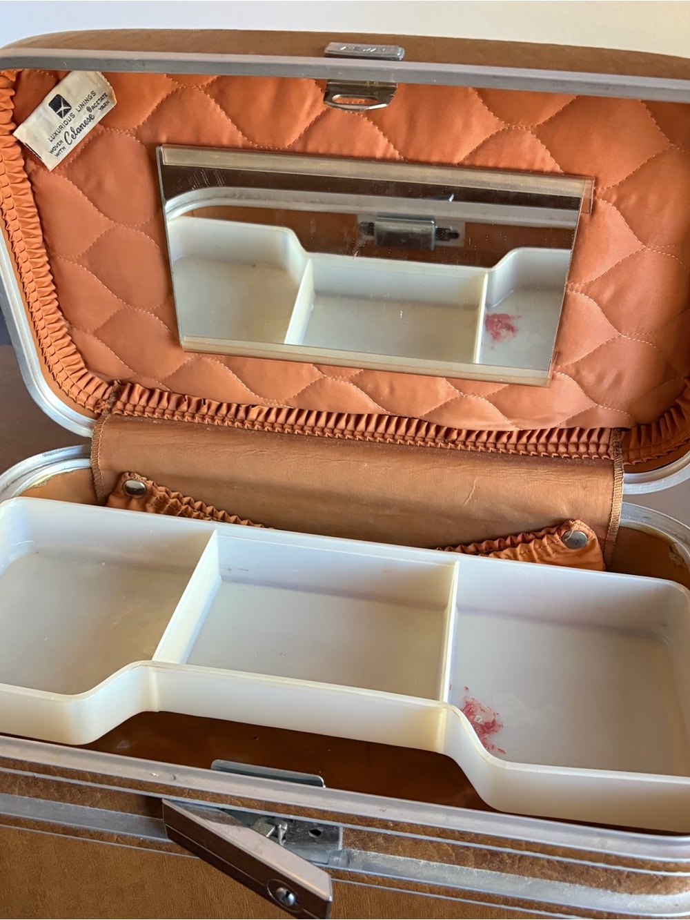 Vintage Airway Carry-On Luggage Brown Makeup Train Case Travel - Picture 4 of 12